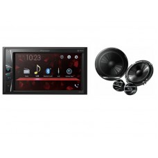 Combo Pioneer DMH-G225BT 6.2" Bluetooth USB AUX + 6.5" 2-Way Component Speaker