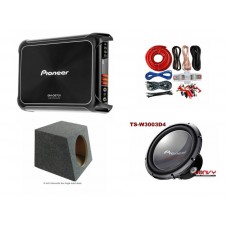 Combo - Pioneer Amplifier 9701 + 12" Subwoofer 3003D4 + 12" Subwoofer Box + 2GA