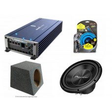 Combo SoundBooster Mono Amplifier 1000W RMS + Pioneer 12" 300D4 Subwoofers + Box
