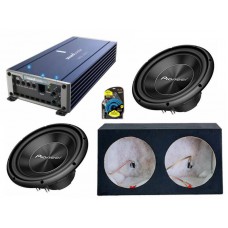 Combo SoundBooster Mono Amplifier 1000W RMS + Pioneer 12" 300D4 Twin Subwoofers