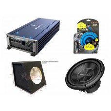 Combo SoundBooster Mono Amplifier 1000W RMS + Pioneer A250S4 10" Subwoofer + Box