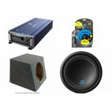 SoundBooster Mono Amplifier 1000W RMS + ALPINE 12" SUBWOOFER + Box + Kit