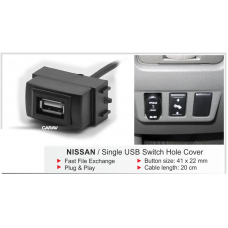 Nissan Single USB Switch Hole Cover extension adapter cable with 1 port