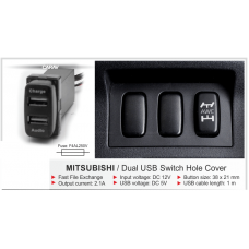 Mitsubishi Dual USB Switch Hole Cover with 2 port (Charger + Audio)
