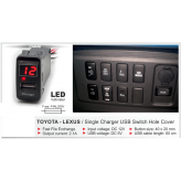 Toyota-Lexus (Old) Single Charger USB Switch Hole Cover With Digital Voltmeter