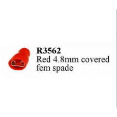 R3562 - RED 4.8 MM FEMALE SPADE TERM. Fully Insulated (20pack)