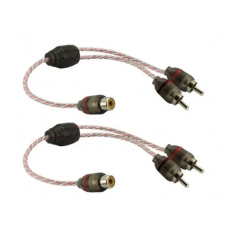 DNA PRO SPEC RCA Y-LEAD 1X FEMALE RCA TO 2X MALE RCA RED (PAIR)