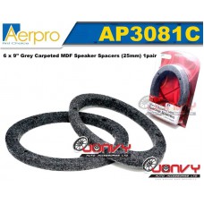 Aerpro AP3081C 6 x 9" Grey Carpeted MDF Speaker Spacers (25mm) 1pair